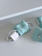 Puffy Fabric Wire Holder (Mint) ⋆｡𖦹°⭒